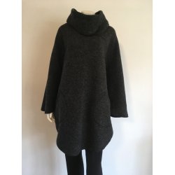 Koksgr� poncho med lommer