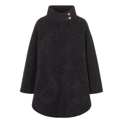 Poncho med asymmetrisk krave. Koksgrå.