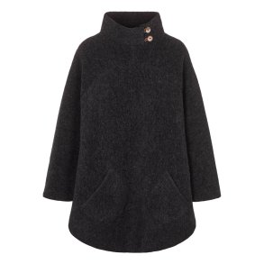 Poncho med asymmetrisk krave. Koksgr�.