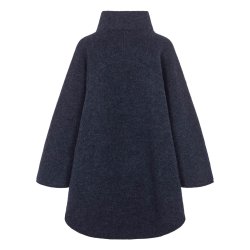 Poncho med asymmetrisk krave. M�rkebl�.