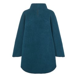 Poncho med asymmetrisk krave. Petrol.