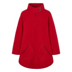 Poncho med asymmetrisk krave. R�d