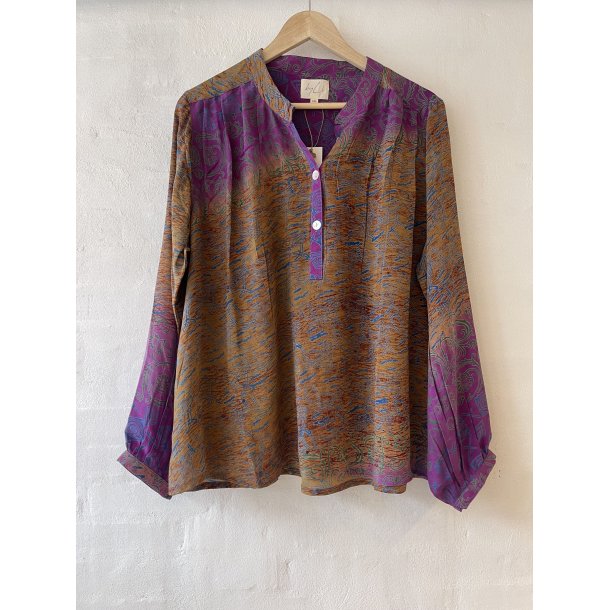 Unik bluse i vintage saree. l/xl.