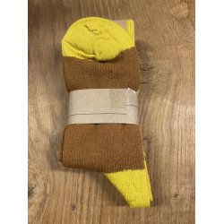 Stribede sokker i uldmix.